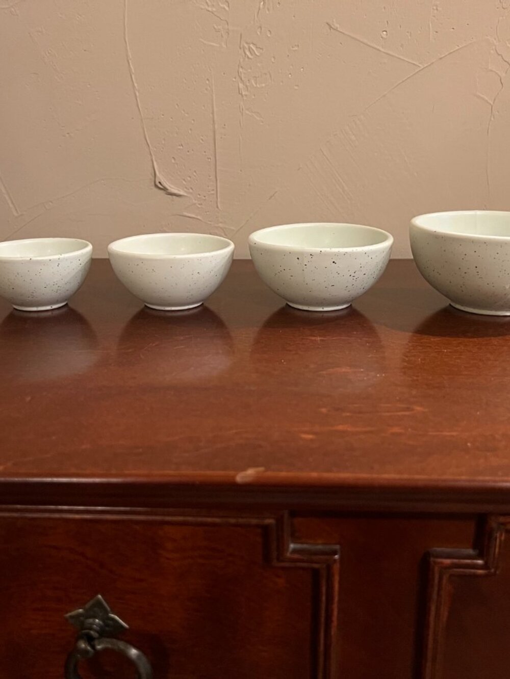 Greg Natale Speckled Green Ceramic Measuring Nesting Bowls Set Of 4 Kitchenware